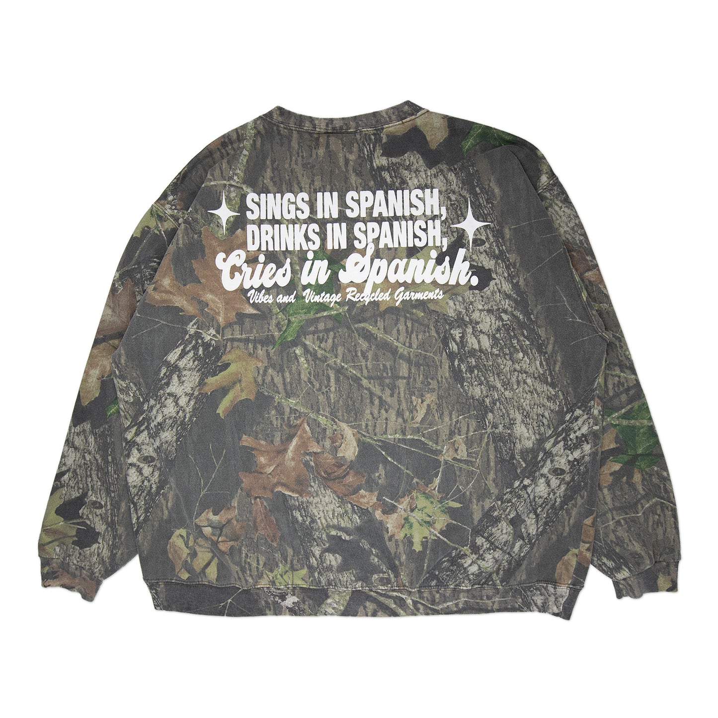 Camo "Cries in Spanish" Crew (XXL)