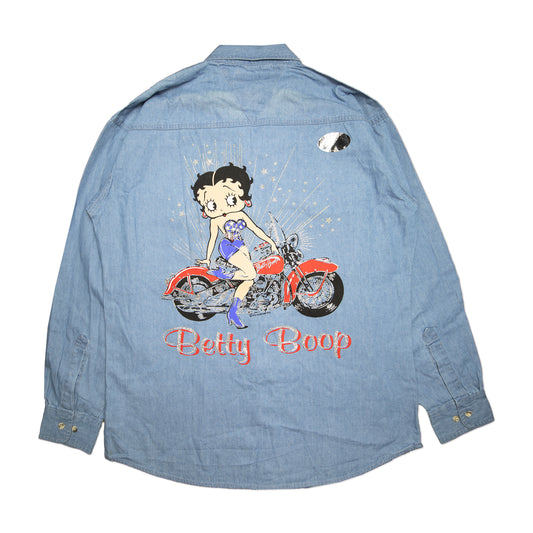 90's Betty Boop Biker Button Up (L)