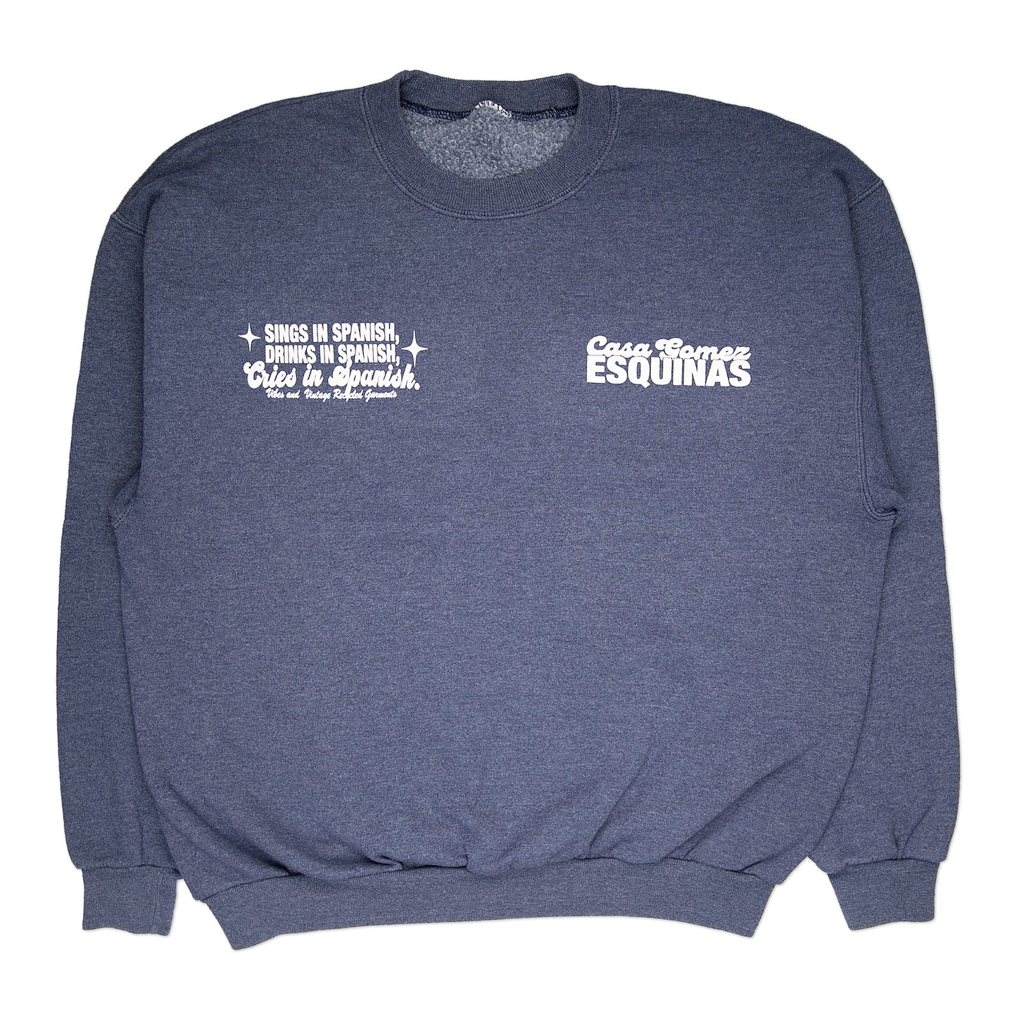 Gray / Navy Blue "Cries In Spanish" Crew (L)