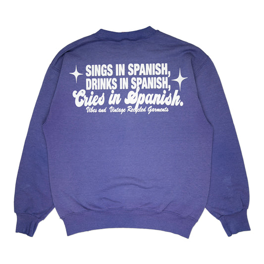 Blue / Purple "Cries in Spanish" Crew (L)