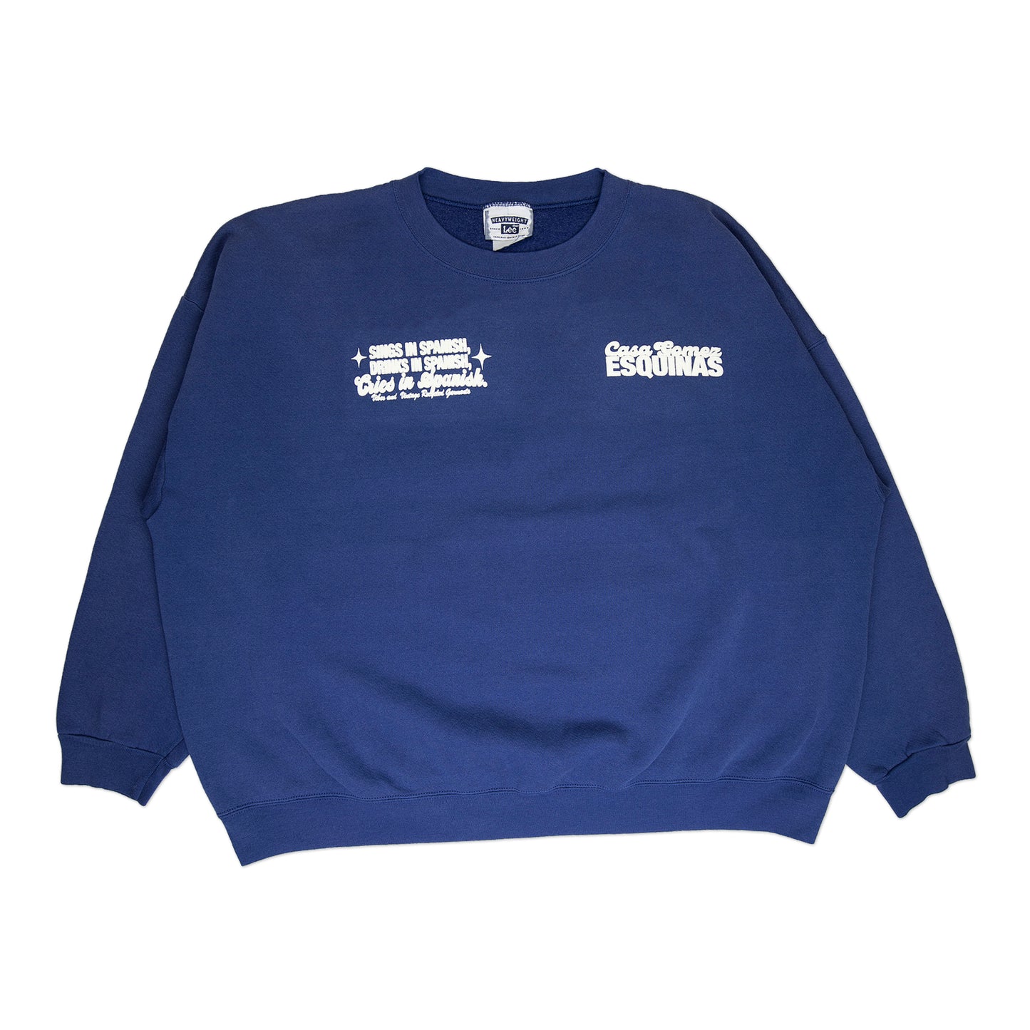 Navy Blue "Cries in Spanish" Crew (XXL)