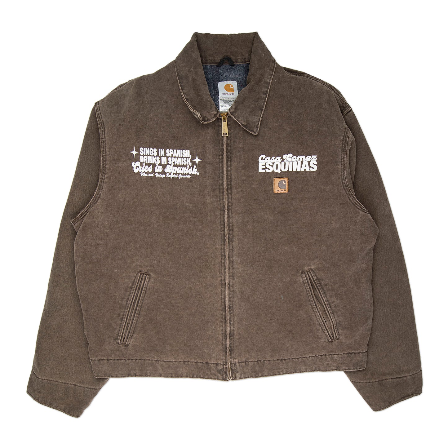 Brown "Cries in Spanish" Carhartt Jacket (XL)