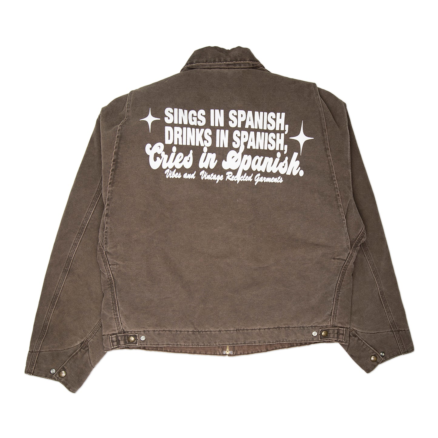 Brown "Cries in Spanish" Carhartt Jacket (XL)