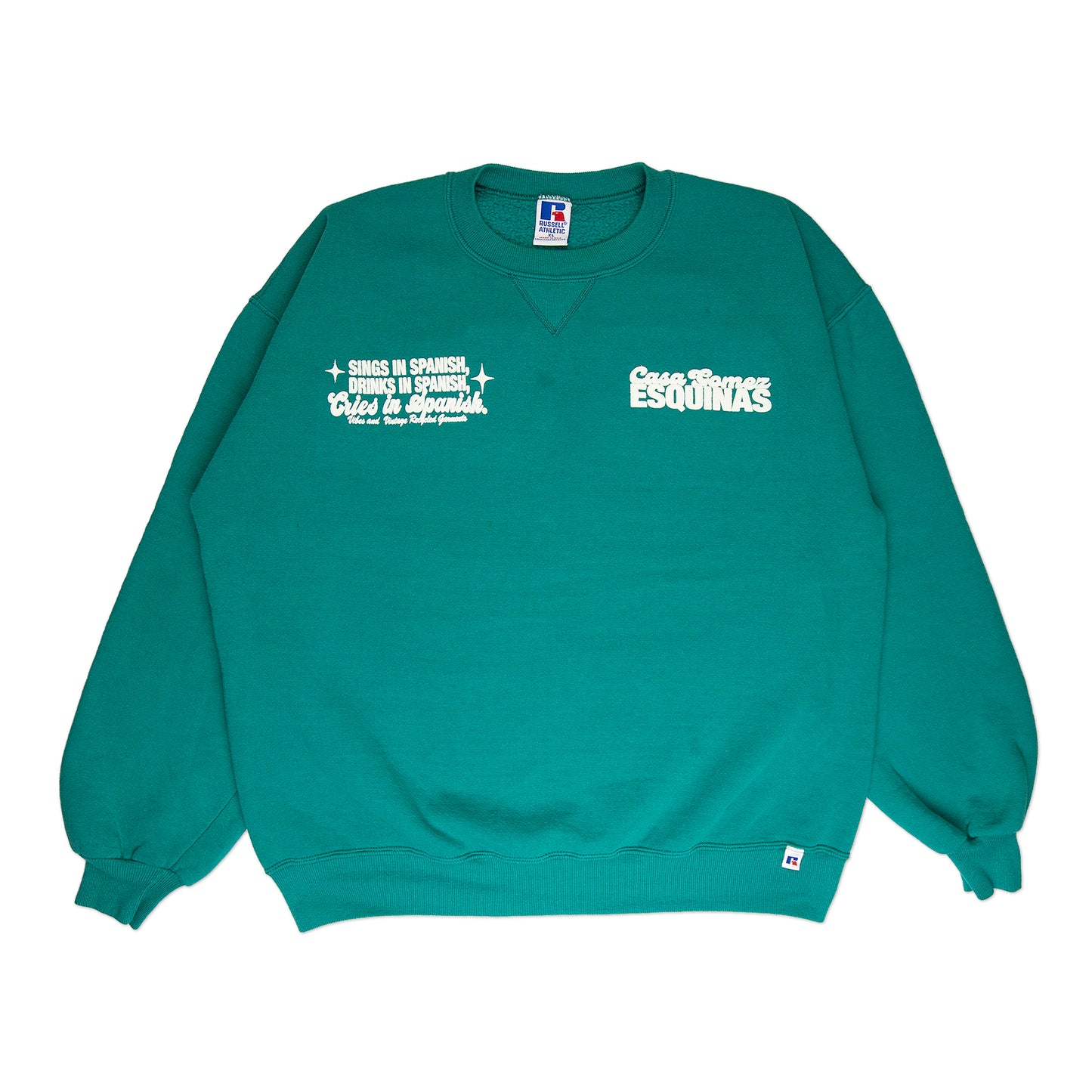 Turquoise "Cries in Spanish" Crew (XL)