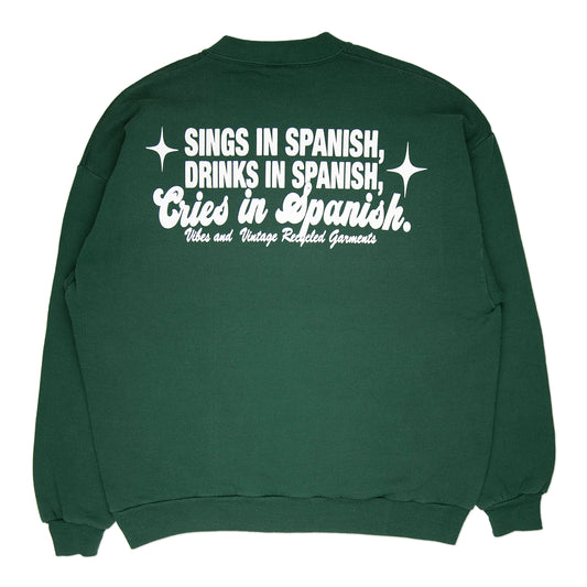 Green "Cries in Spanish" Crew (XL)