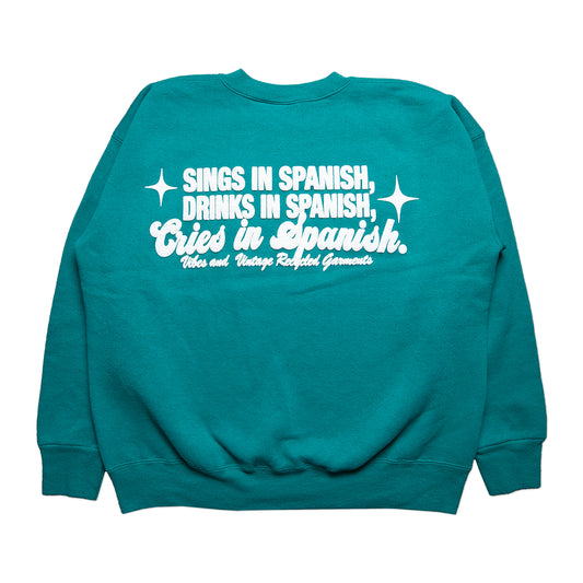 Turquoise Cries in Spanish Crew (XL)
