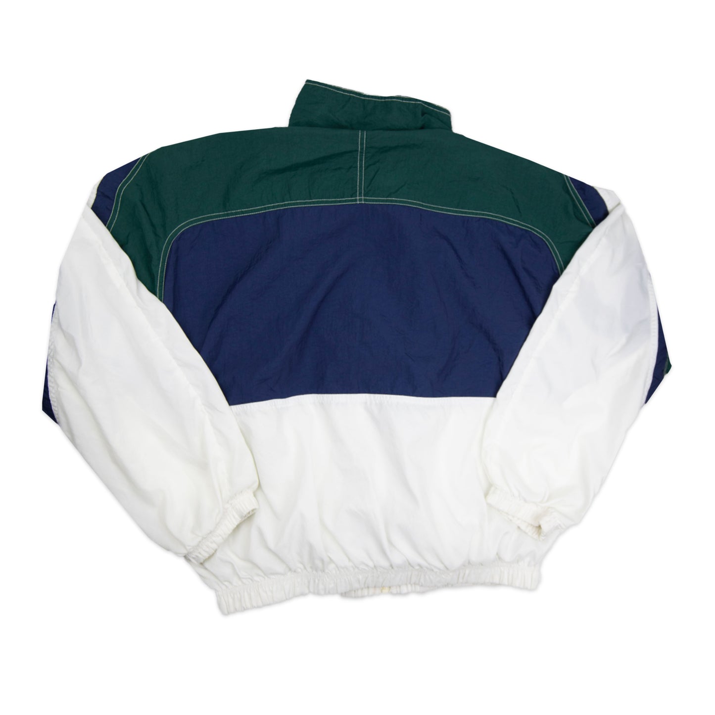 90's Nike Navy Blue/Green Zip-Up Windbreaker