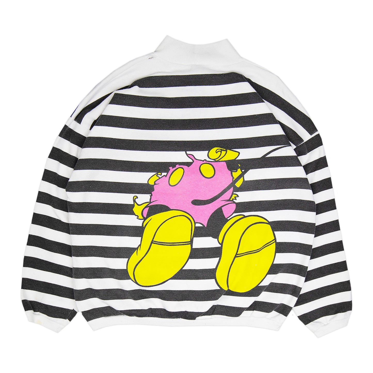 80's Striped Pop-Out Mickey Crewneck