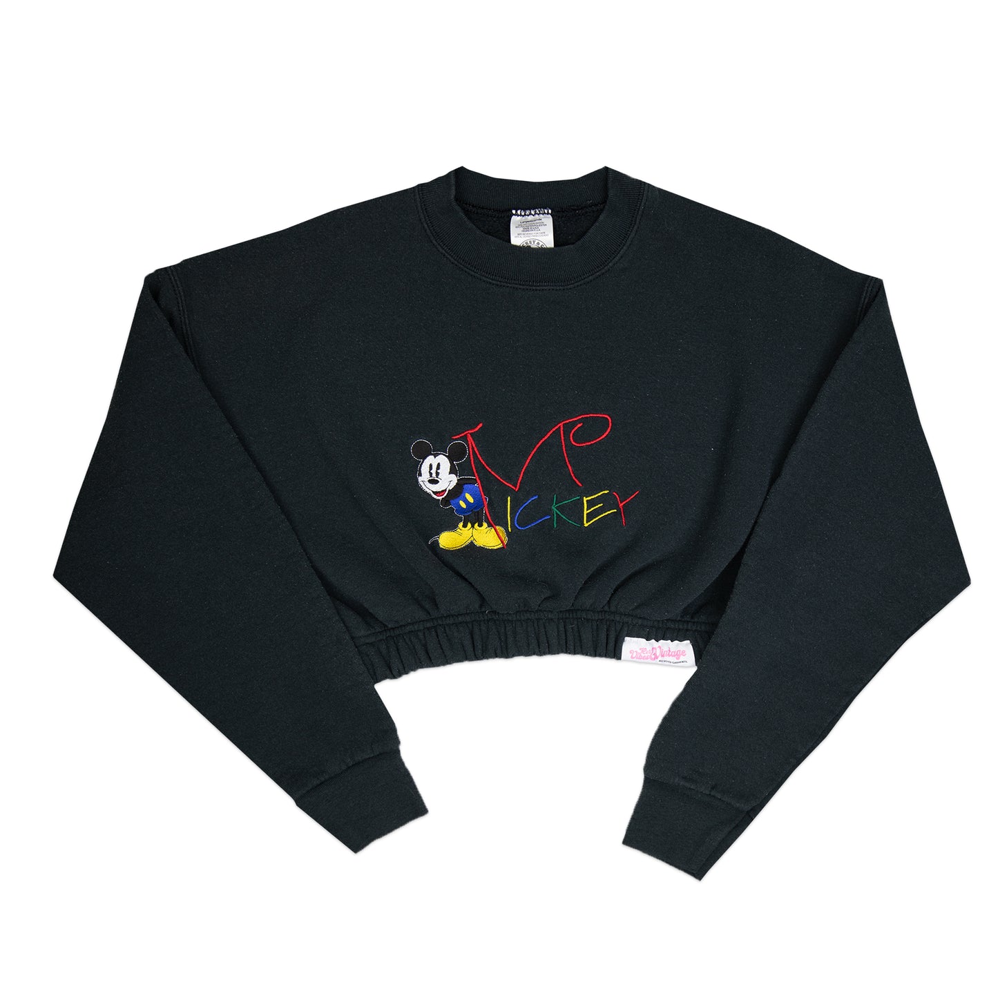 Cropped Embroidered Mickey Crew (S)