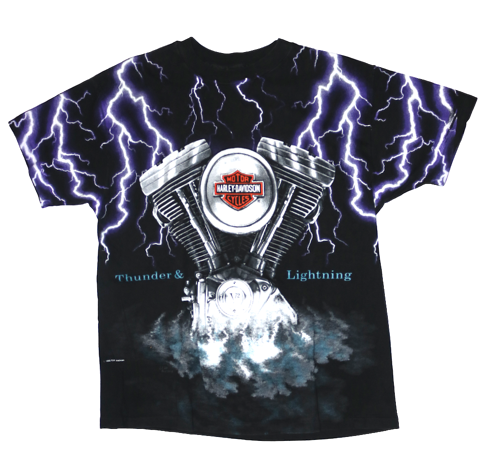 92' Harley Davidson Lightening Graphic Shirt